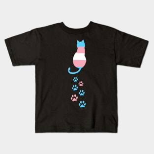Transgender Pride Cat Gift Support Trans Community Kids T-Shirt